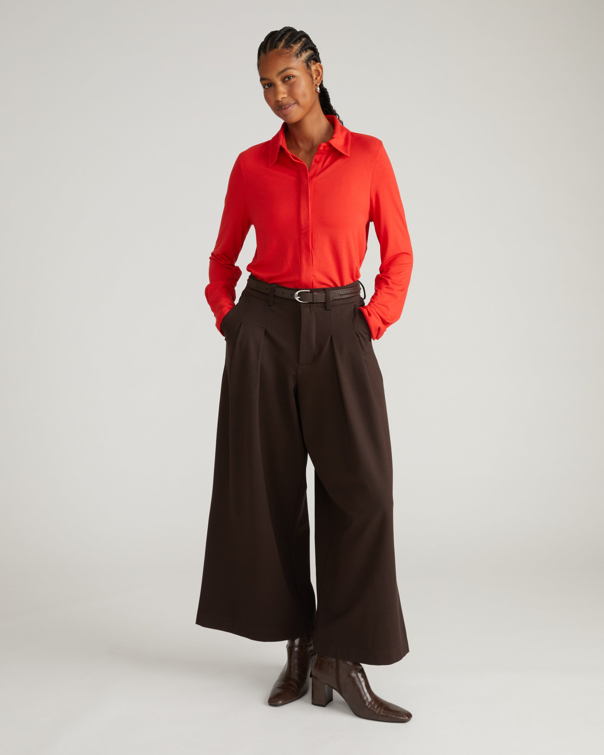 Palais Wide Leg Ponte Pants - Espresso