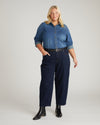 Dakota Cropped Barrel Leg Jeans - Dark Indigo