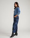 Dakota Cropped Barrel Leg Jeans - Indigo Tiedye Wash
