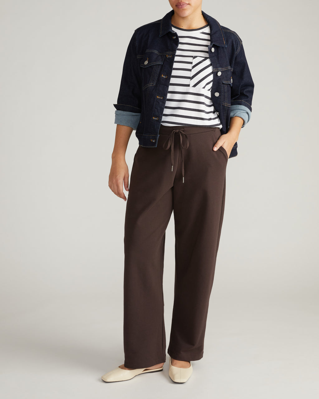 Straight Leg French Terry Sweatpants - / Deep Brown- SizeM