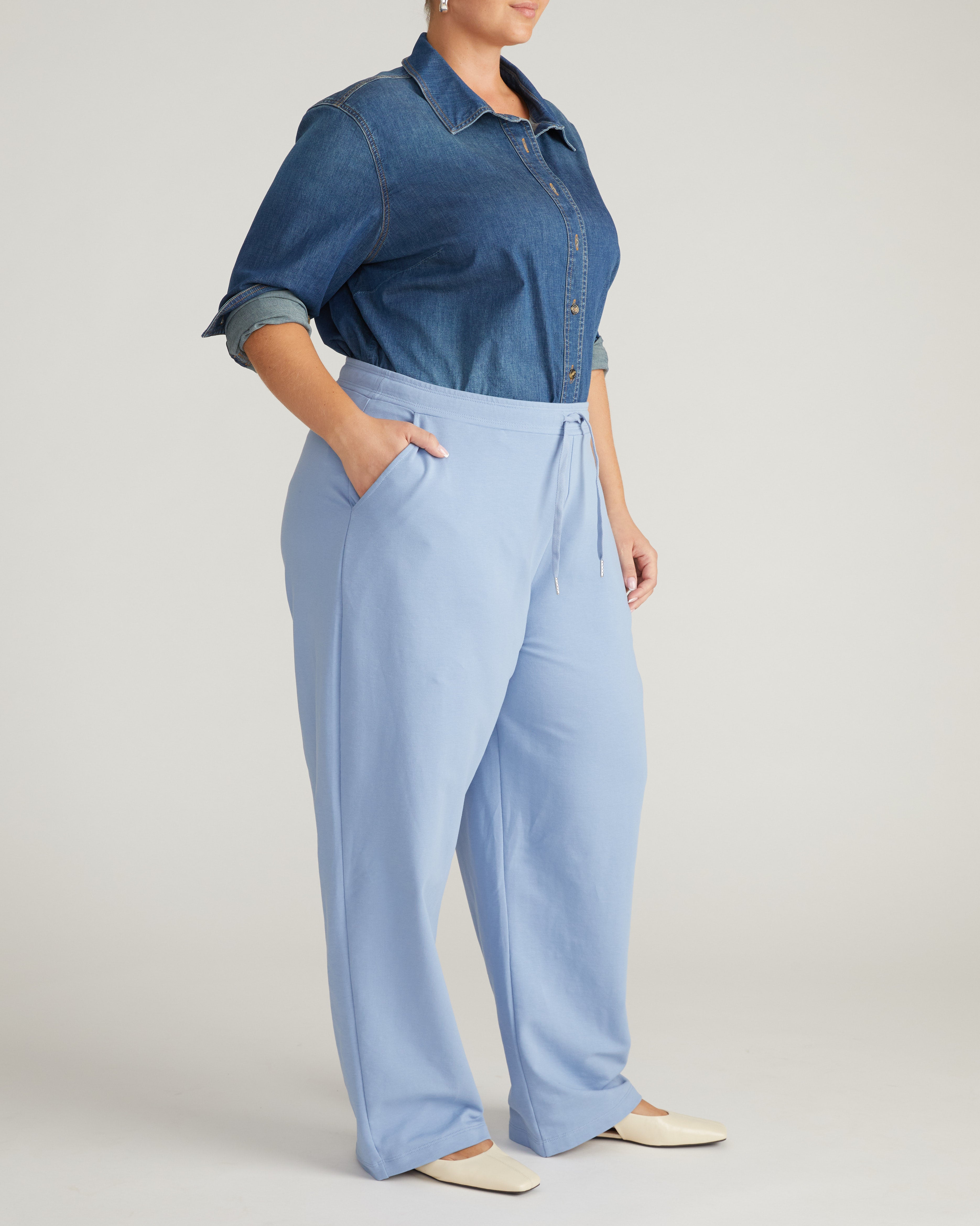 Straight Leg French Terry Sweatpants - Graceful Blue – Universal