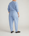 Woman wearing Selma French Terry Jogger - Graceful Blue from Universal Standard