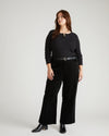 Camila Wide Leg Corduroy Pants - Black