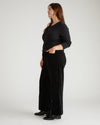 Camila Wide Leg Corduroy Pants - Black