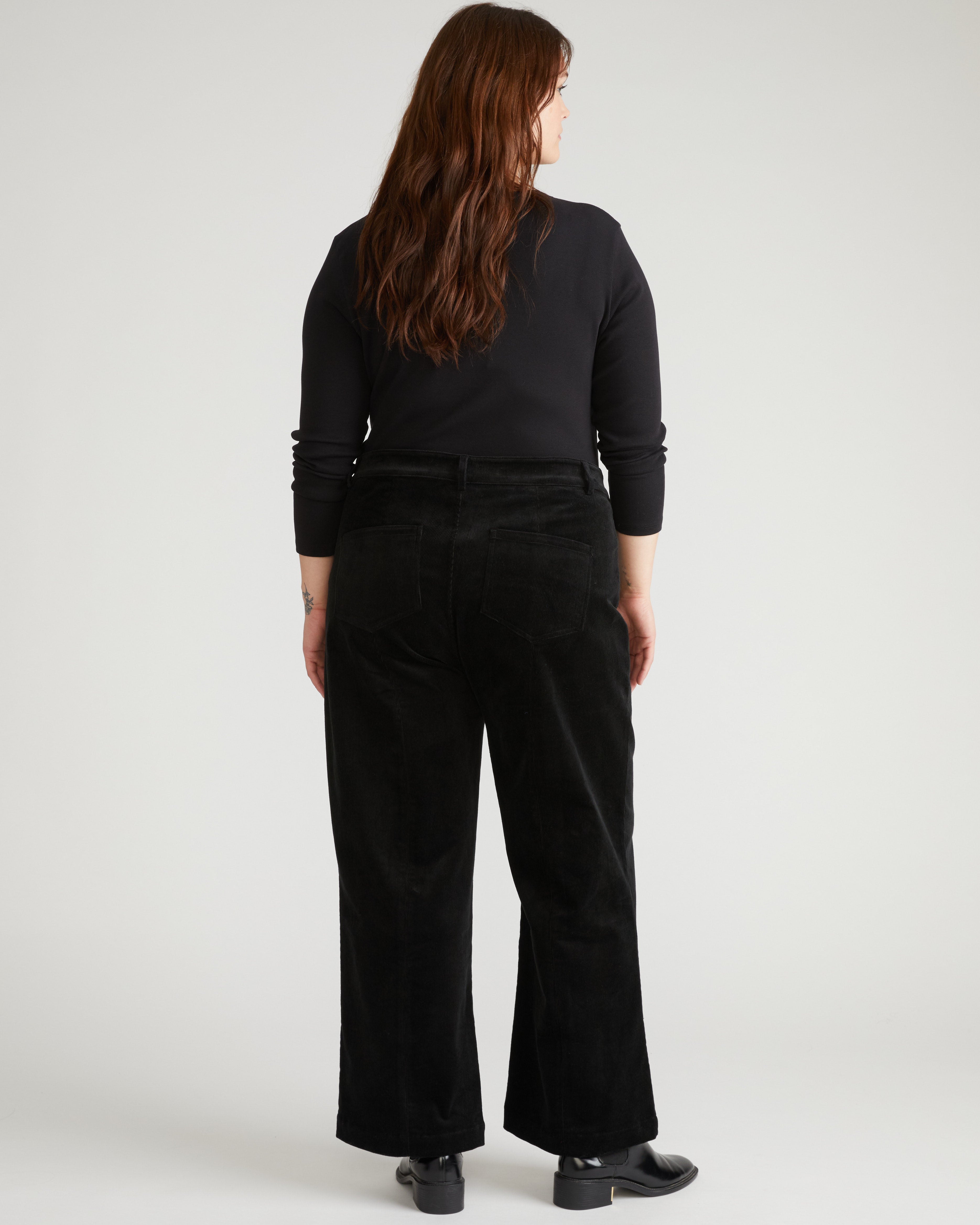 Camila Wide Leg Corduroy Pants - Black – Universal Standard