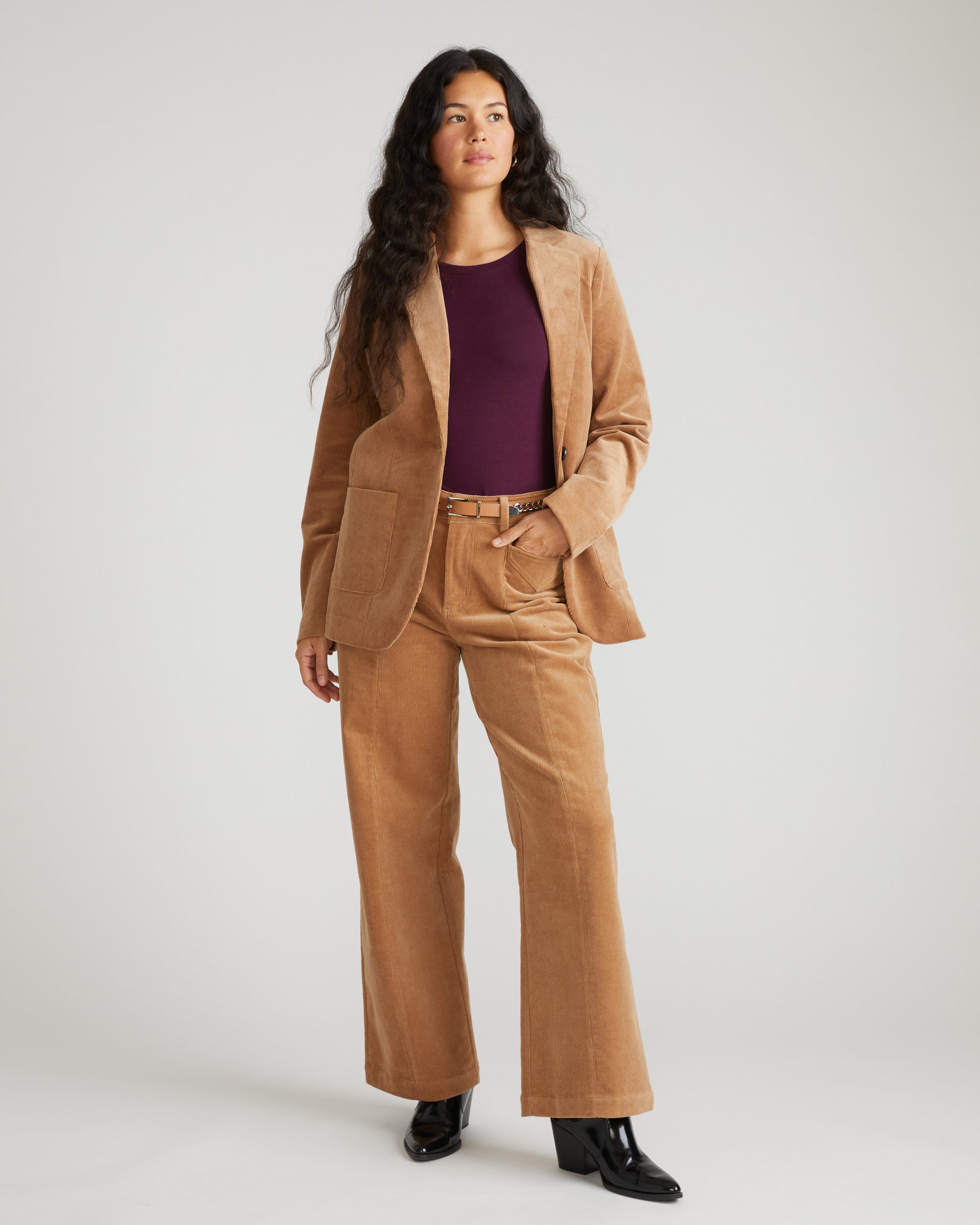 Camila Wide Leg Corduroy Pants Classic Camel – Universal Standard