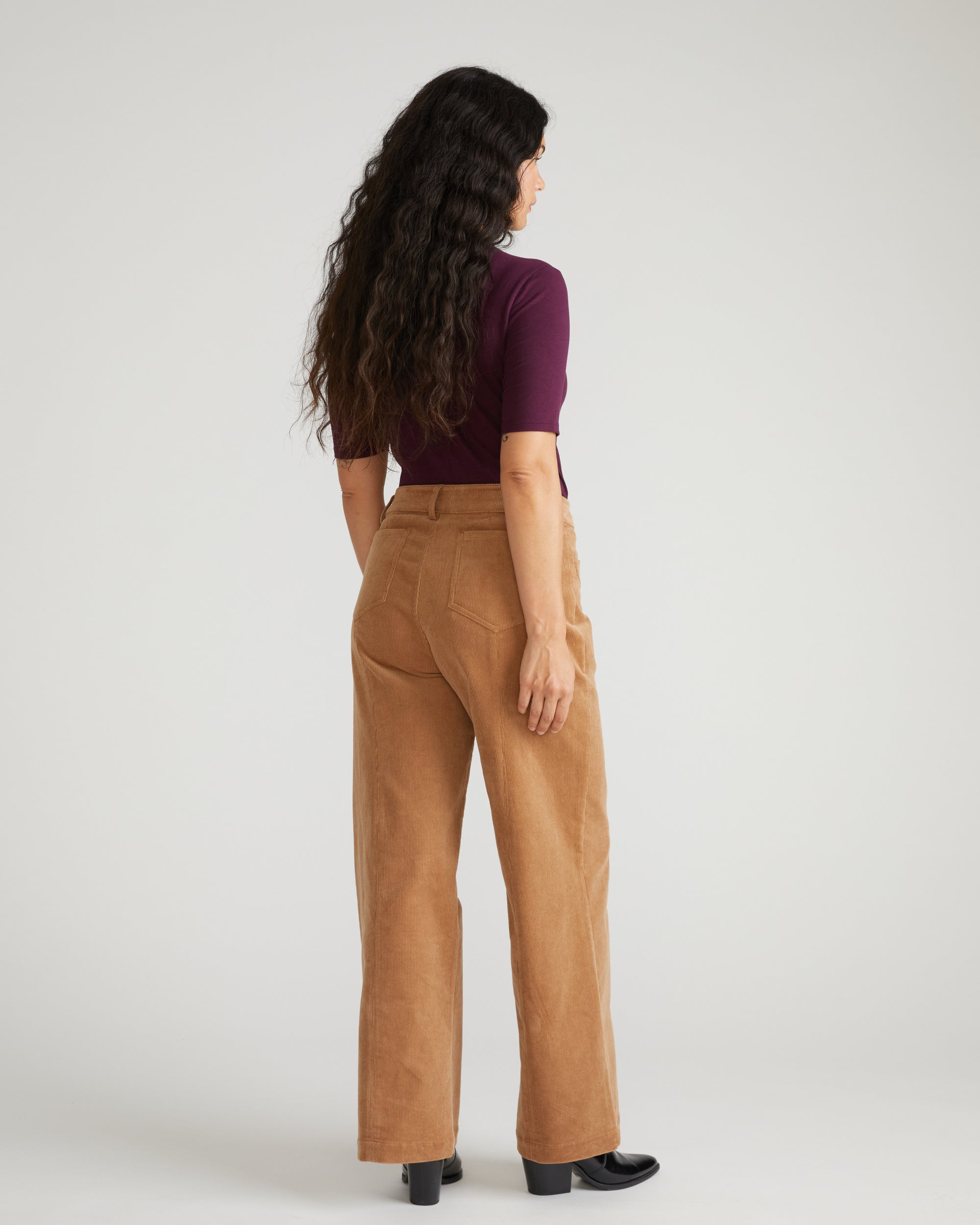 Camila Wide Leg Corduroy Pants - Classic Camel