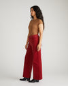Camila Wide Leg Corduroy Pants - Autumnal Red