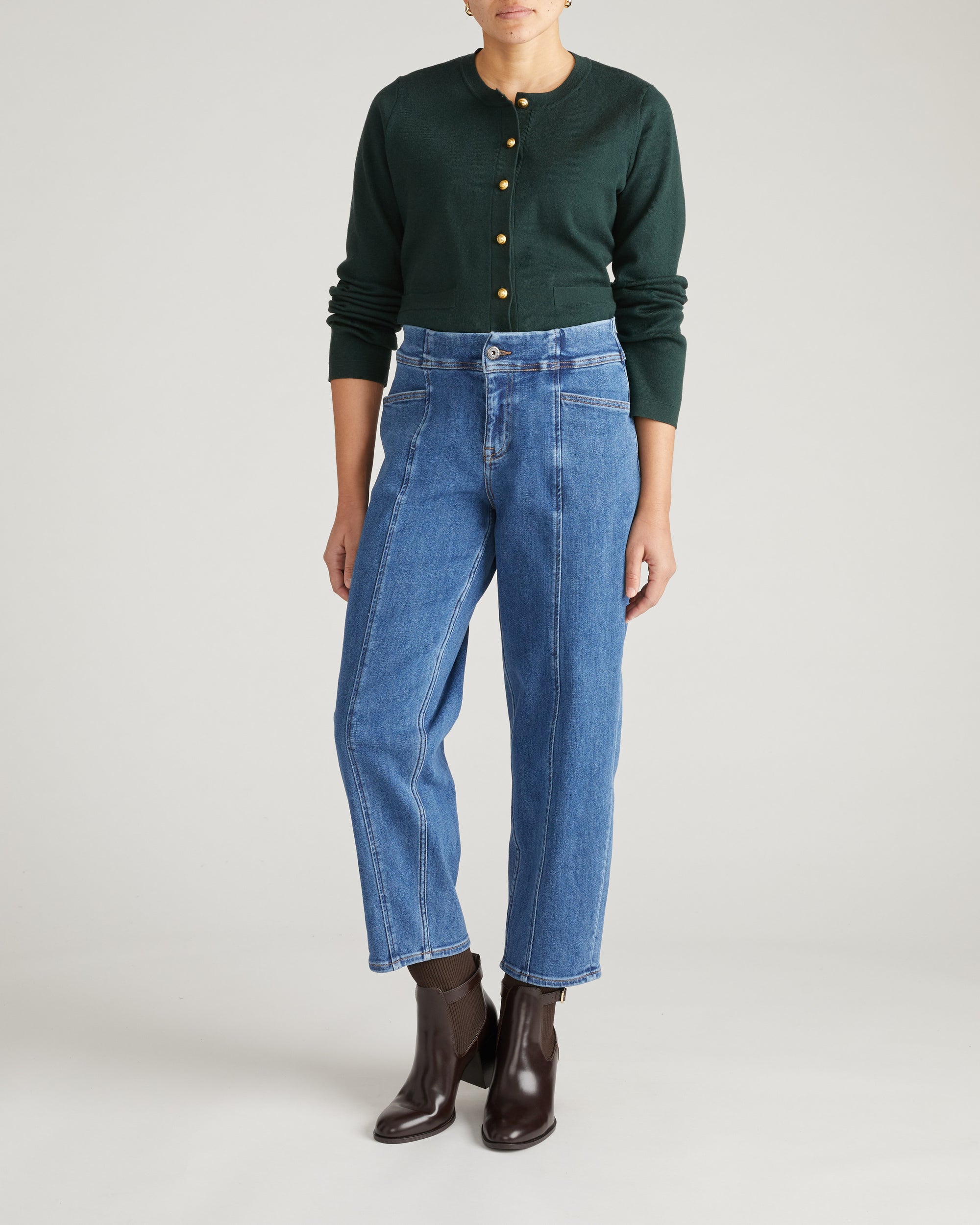 Keira Barrel Leg Jeans - Shallow Bay Blue