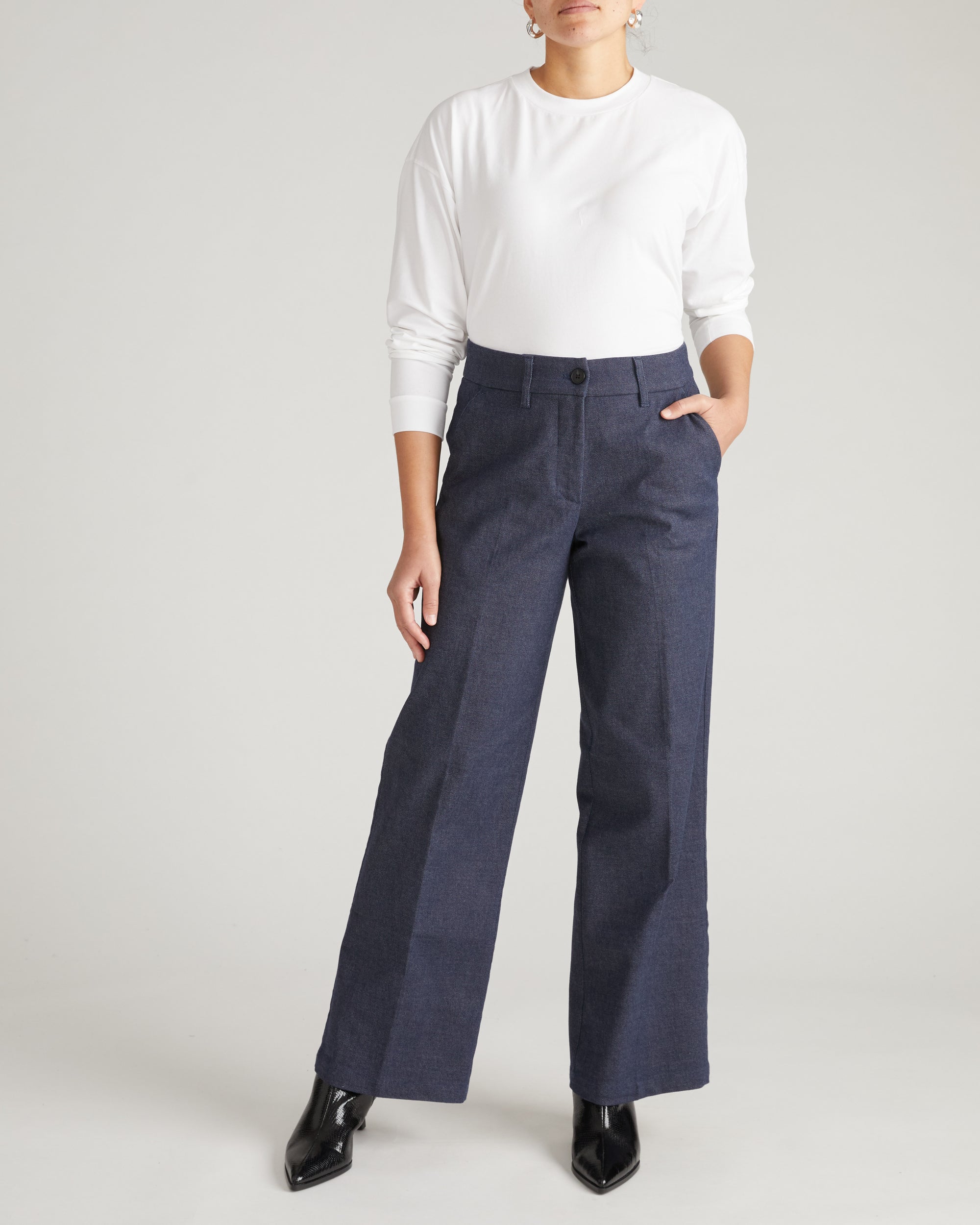 Nova Denim Look Pants - Dark Indigo