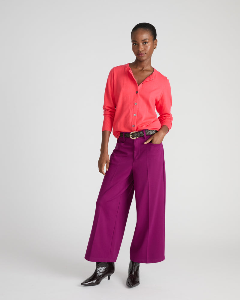 Cropped Wide Leg Ponte Pants - Plum Caspia | Plus Size & Straight Size Women's Fashion | Universal Standard