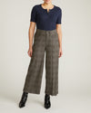 Woman wearing Cropped Wide Leg Ponte Pants - British Plaid from Universal Standard