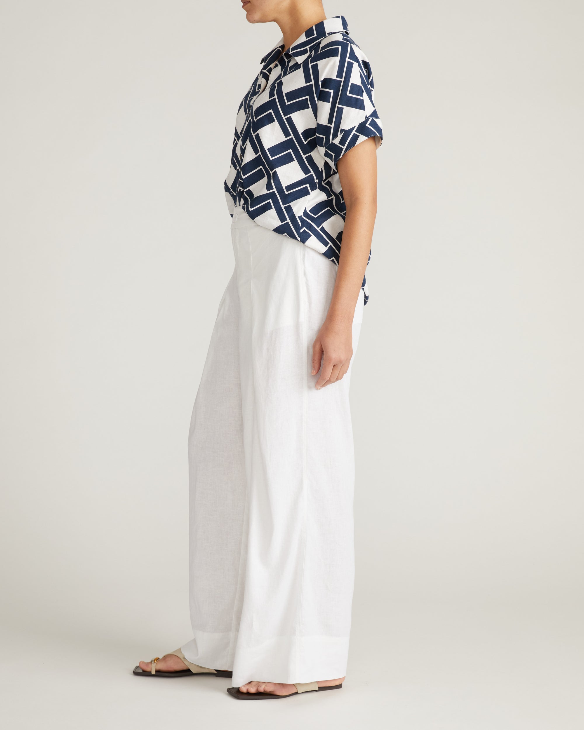 Marley Wide Leg Linen Blend Pants - White | Plus Size & Straight Size Women's Fashion | Universal Standard