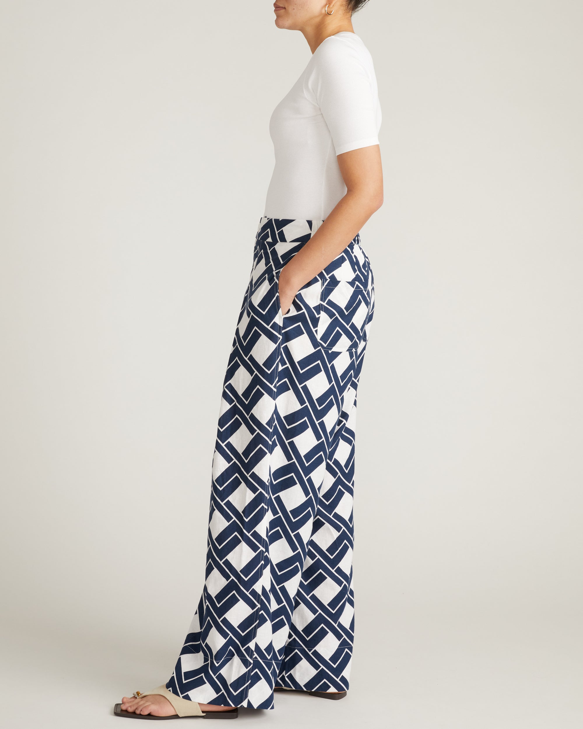 Marley Wide Leg Linen Blend Pants - Geometrica Print | Plus Size & Straight Size Women's Fashion | Universal Standard