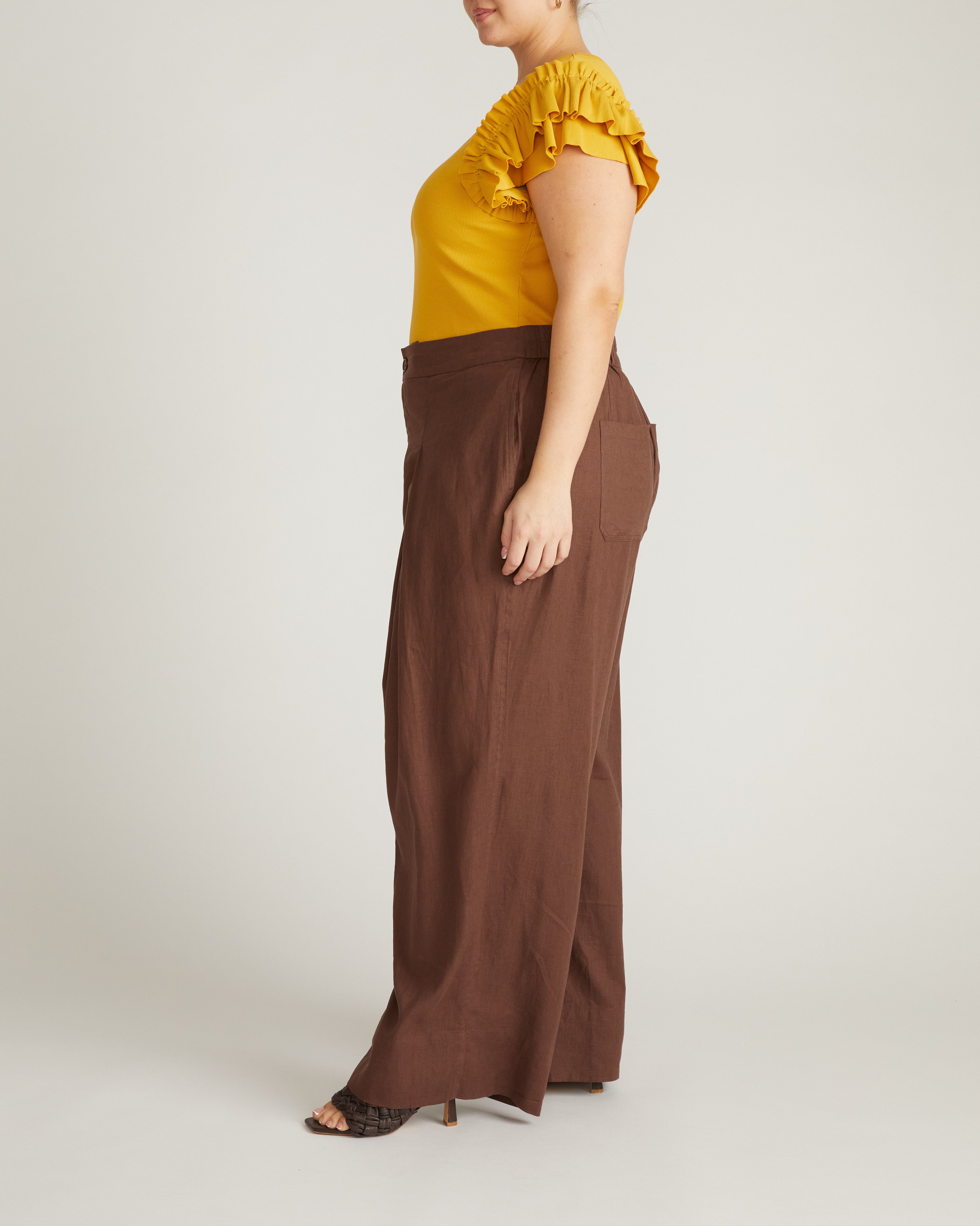 Marley Wide Leg Linen Pants - Peppercorn – Universal Standard