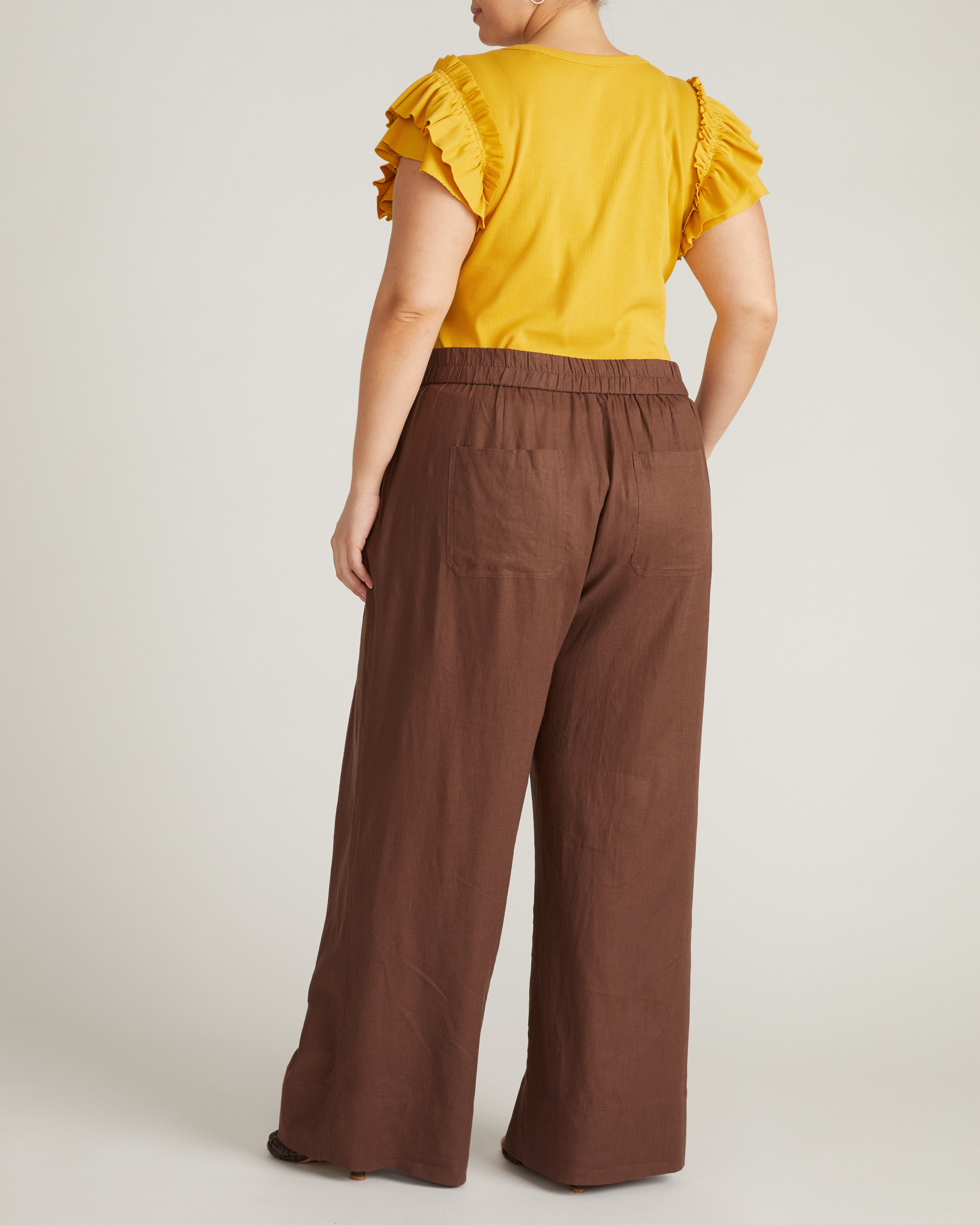 Marley Wide Leg Linen Pants - Peppercorn – Universal Standard