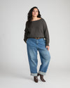 Brandi Cuffed Barrel Leg Jeans - Hudson Blue