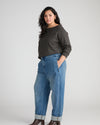 Brandi Cuffed Barrel Leg Jeans - Hudson Blue