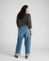 Brandi Cuffed Barrel Leg Jeans - Hudson Blue