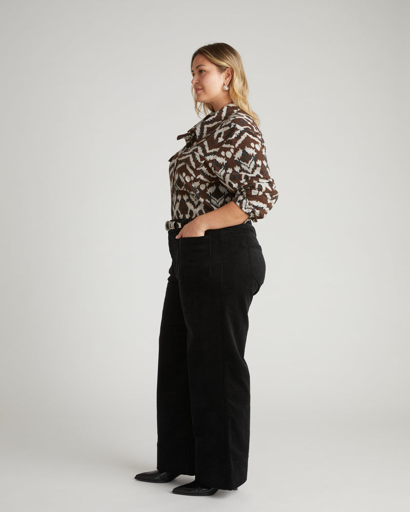 Claudia High Rise Stretch Corduroy Pants - Black | Plus Size & Straight Size Women's Fashion | Universal Standard