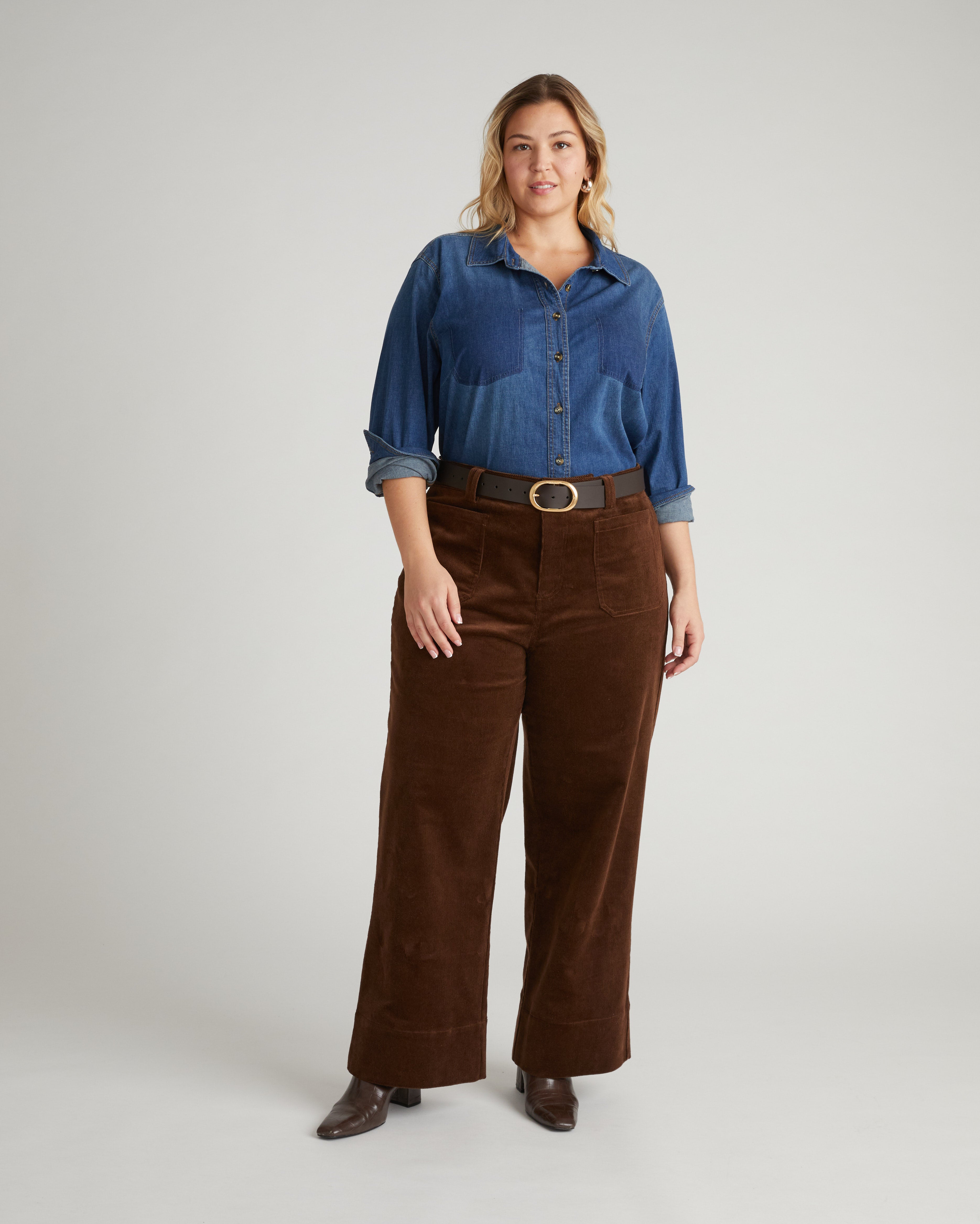 Claudia High Rise Stretch Corduroy Pants - Coffee – Universal Standard