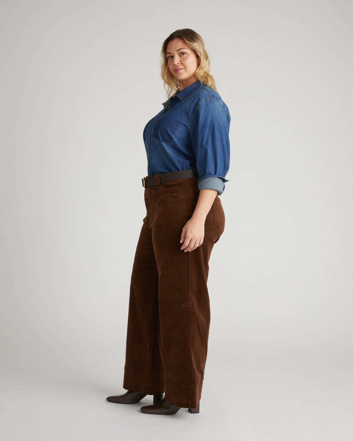 Claudia High Rise Stretch Corduroy Pants - Coffee | Plus Size & Straight Size Women's Fashion | Universal Standard