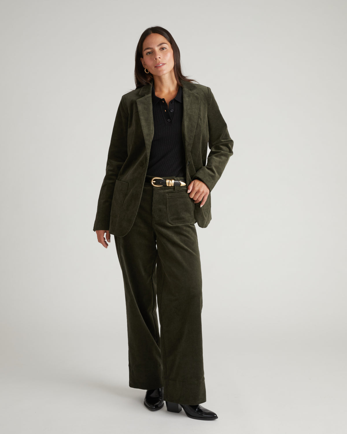 Claudia High Rise Stretch Corduroy Pants - Winter Willow | Plus Size & Straight Size Women's Fashion | Universal Standard