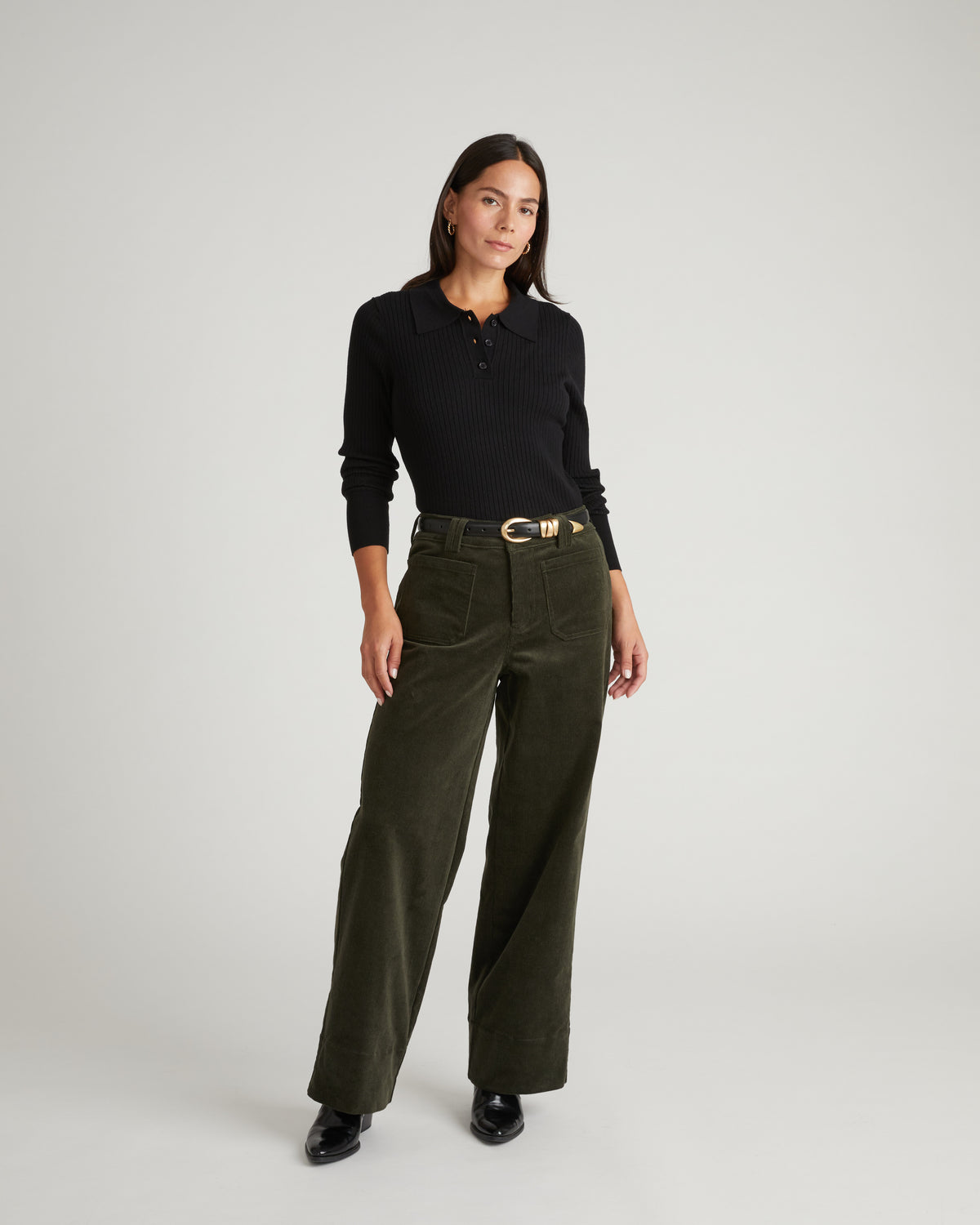 Claudia High Rise Stretch Corduroy Pants - Winter Willow | Plus Size & Straight Size Women's Fashion | Universal Standard