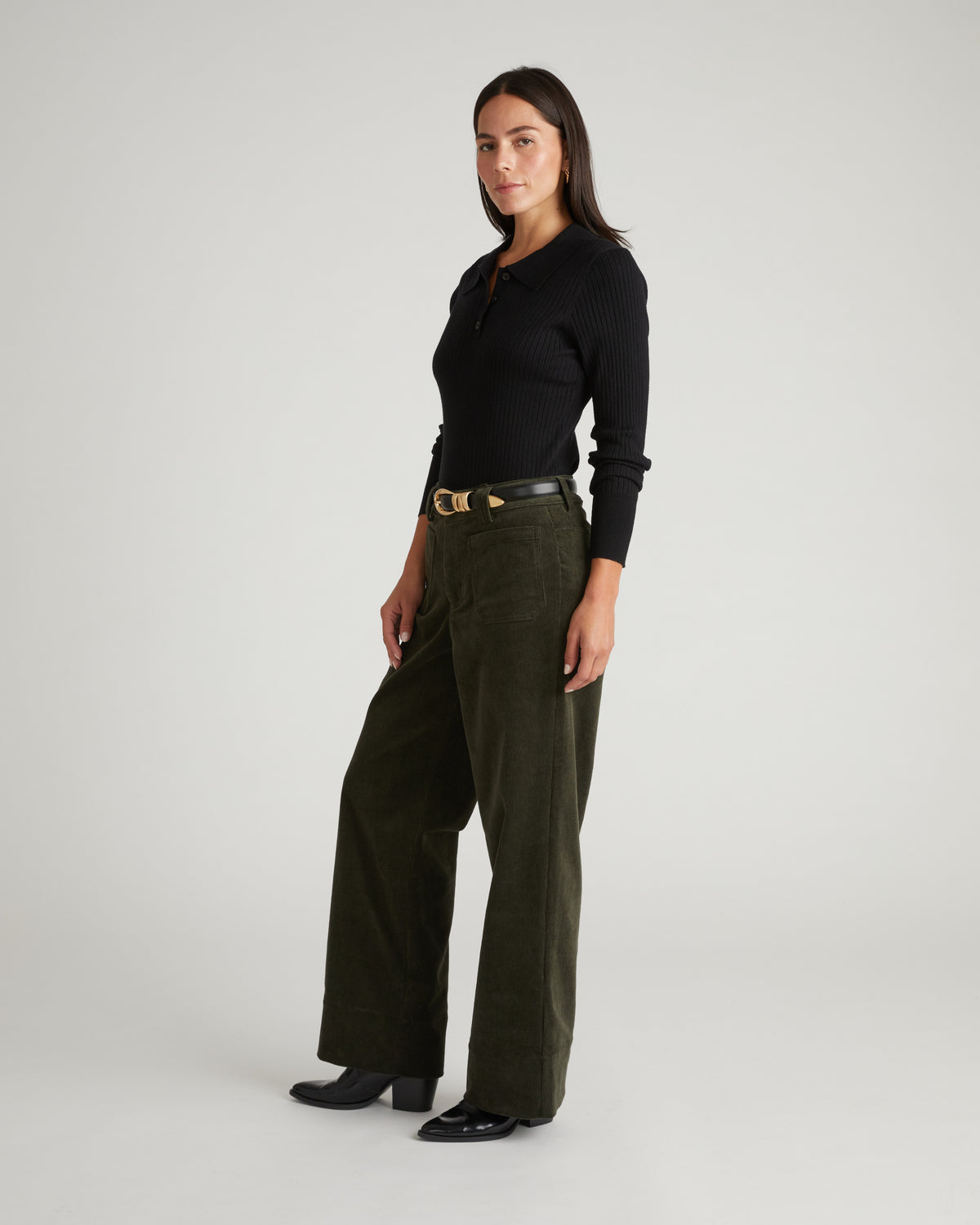 Claudia High Rise Stretch Corduroy Pants - Winter Willow | Plus Size & Straight Size Women's Fashion | Universal Standard