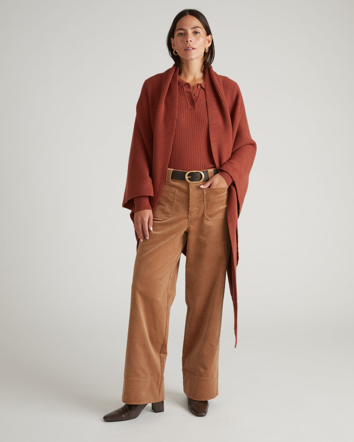 Claudia High Rise Stretch Corduroy Pants - Classic Camel | Plus Size & Straight Size Women's Fashion | Universal Standard
