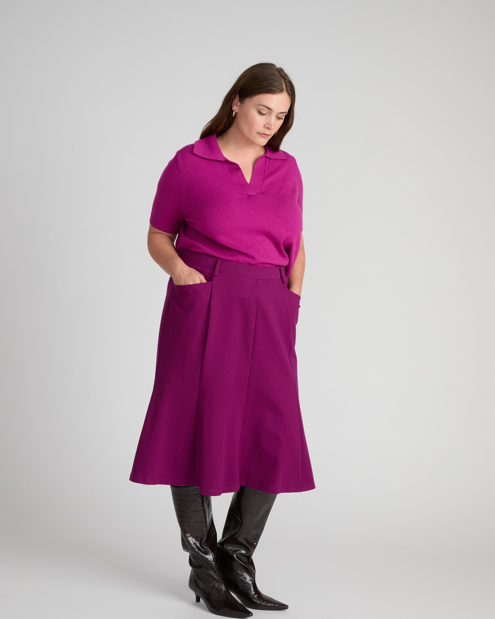 Carla Ponte Skirt - Plum Caspia | Plus Size & Straight Size Women's Fashion | Universal Standard