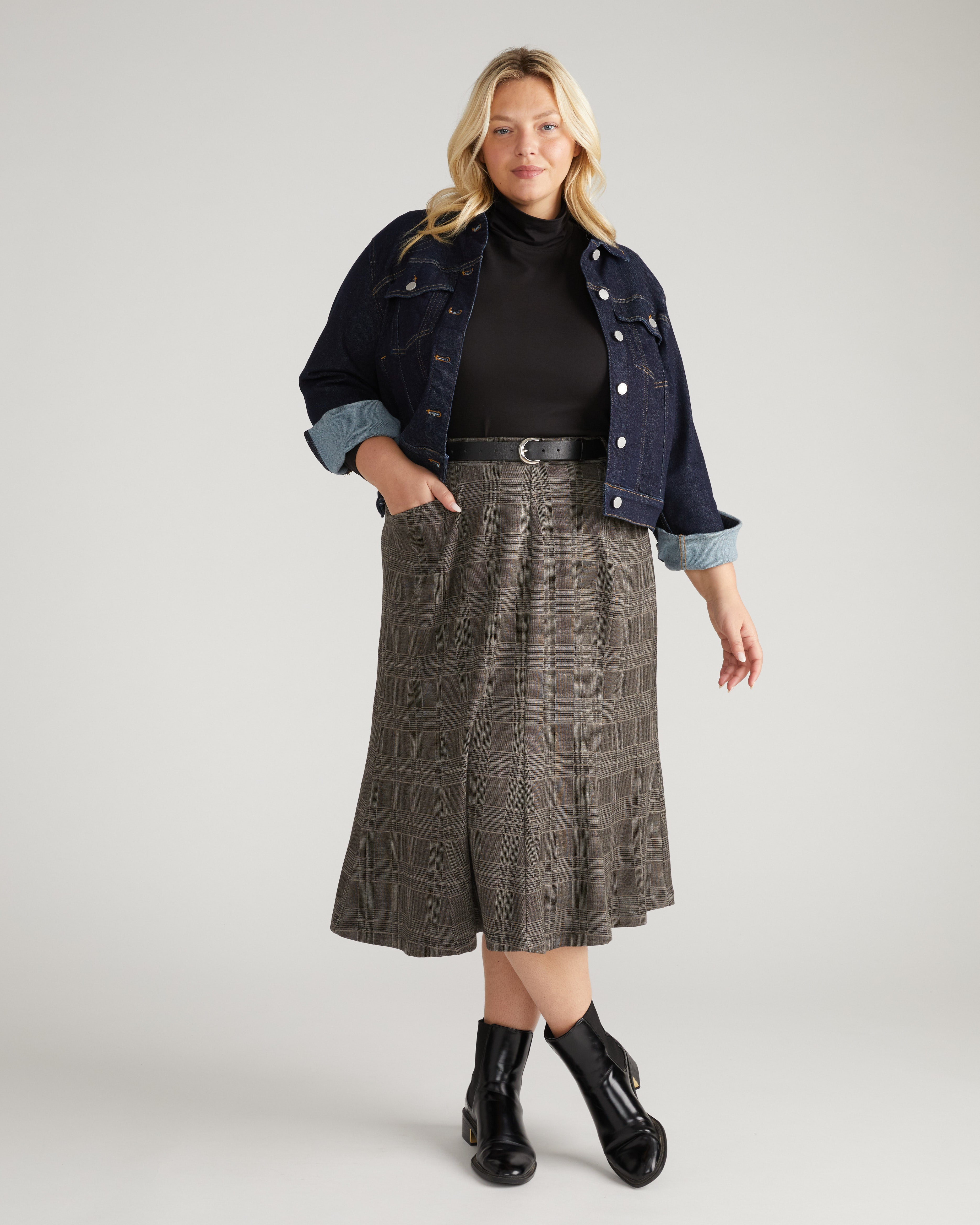 スカート unfolk #-51 EX. Quilting check skirt 51 EX. Quilting check skirt | UNFOLK