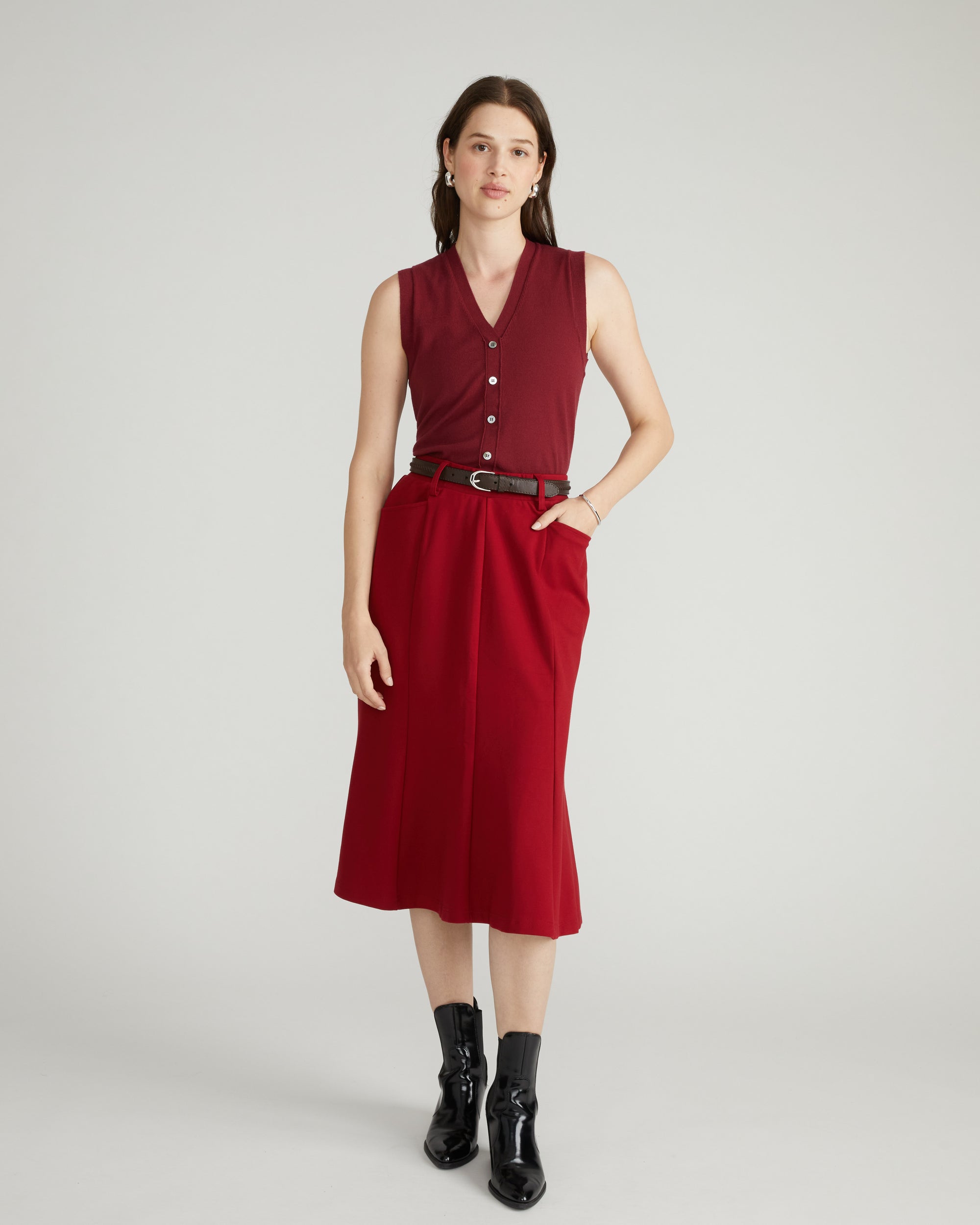 Carla Ponte Skirt - Garnet