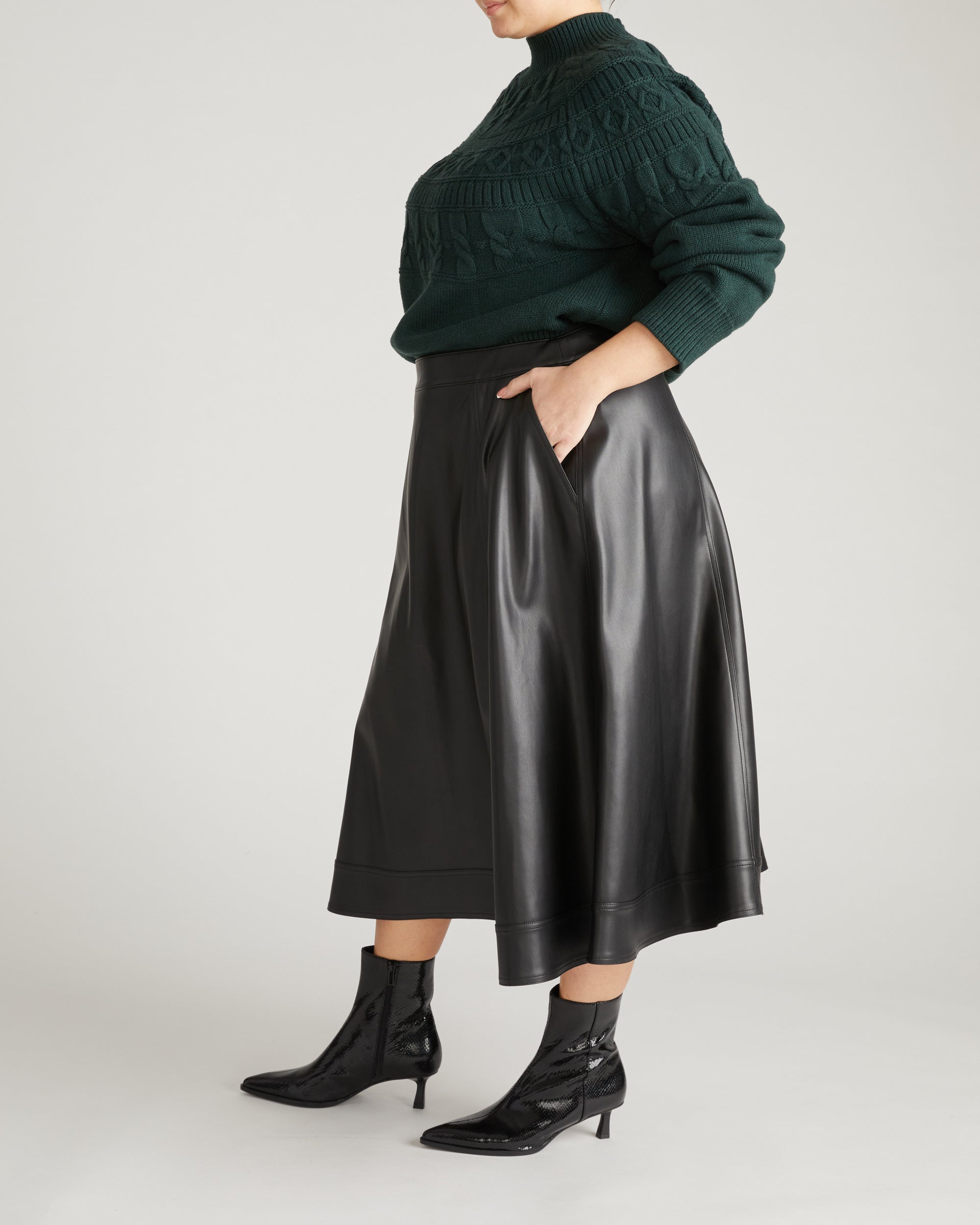 Charlotte Vegan Leather Skirt - Black