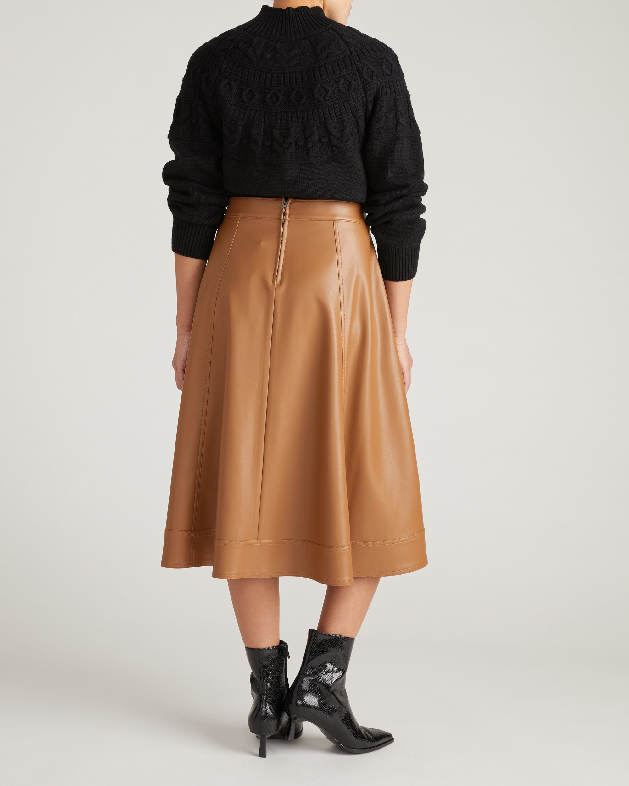 Charlotte Vegan Leather Skirt - Classic Camel