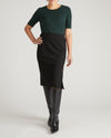 Anya Ponte Skirt - Black with Gold Buttons