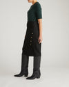Anya Ponte Skirt - Black with Gold Buttons