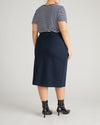 Anya Ponte Skirt - Navy with Gold Buttons