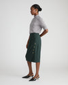 Anya Ponte Skirt - Green Gemstone with Gold Buttons | Plus Size & Straight Size Women's Fashion | Universal Standard