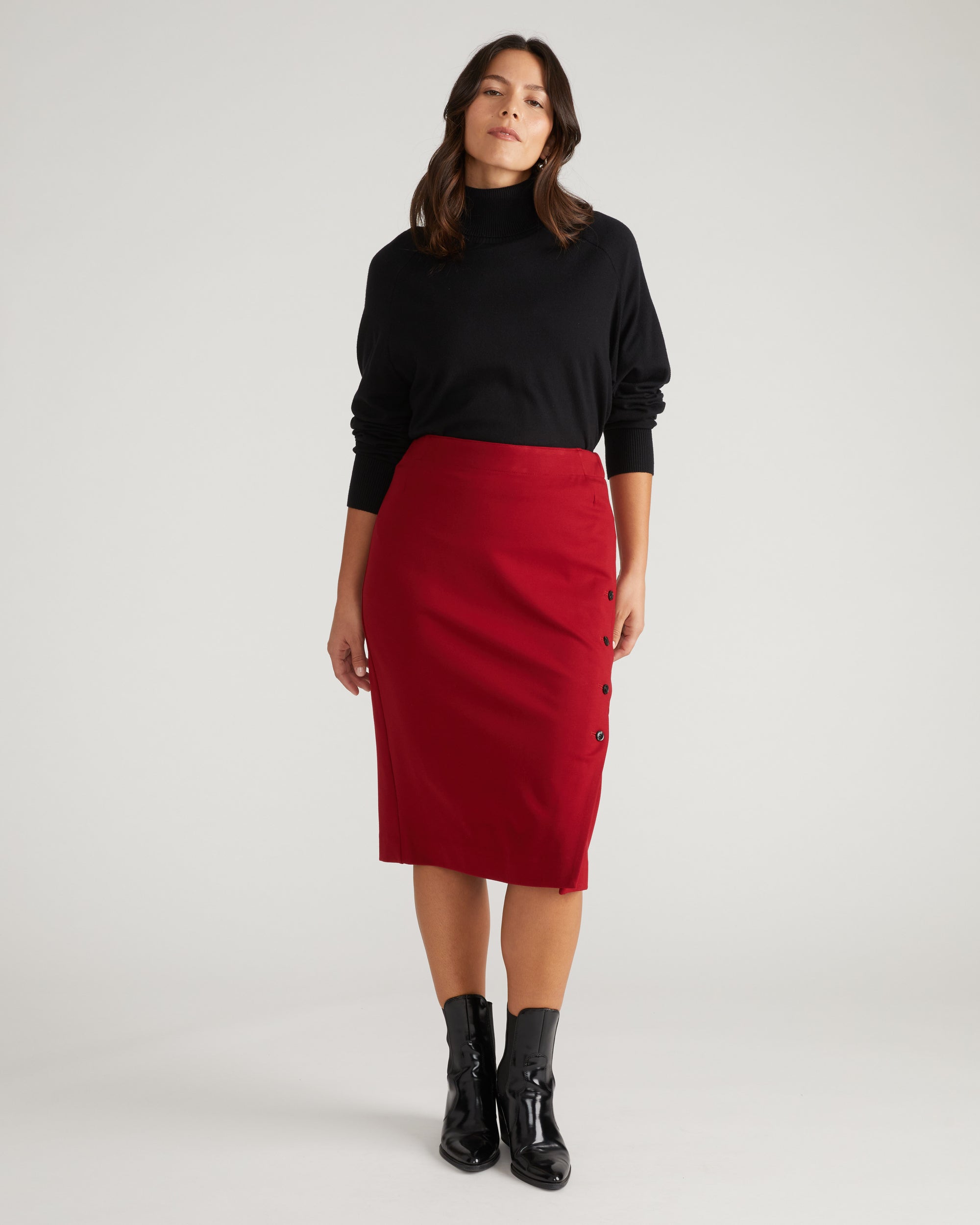 Anya Ponte Skirt - Garnet
