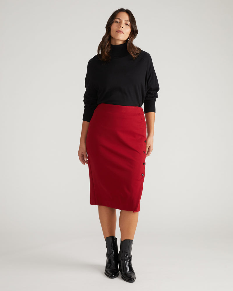 Anya Ponte Skirt - Garnet