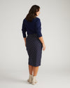 Anya Ponte Skirt - Navy Pinstripe