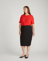 Anya Ponte Skirt - Slate Pinstripe