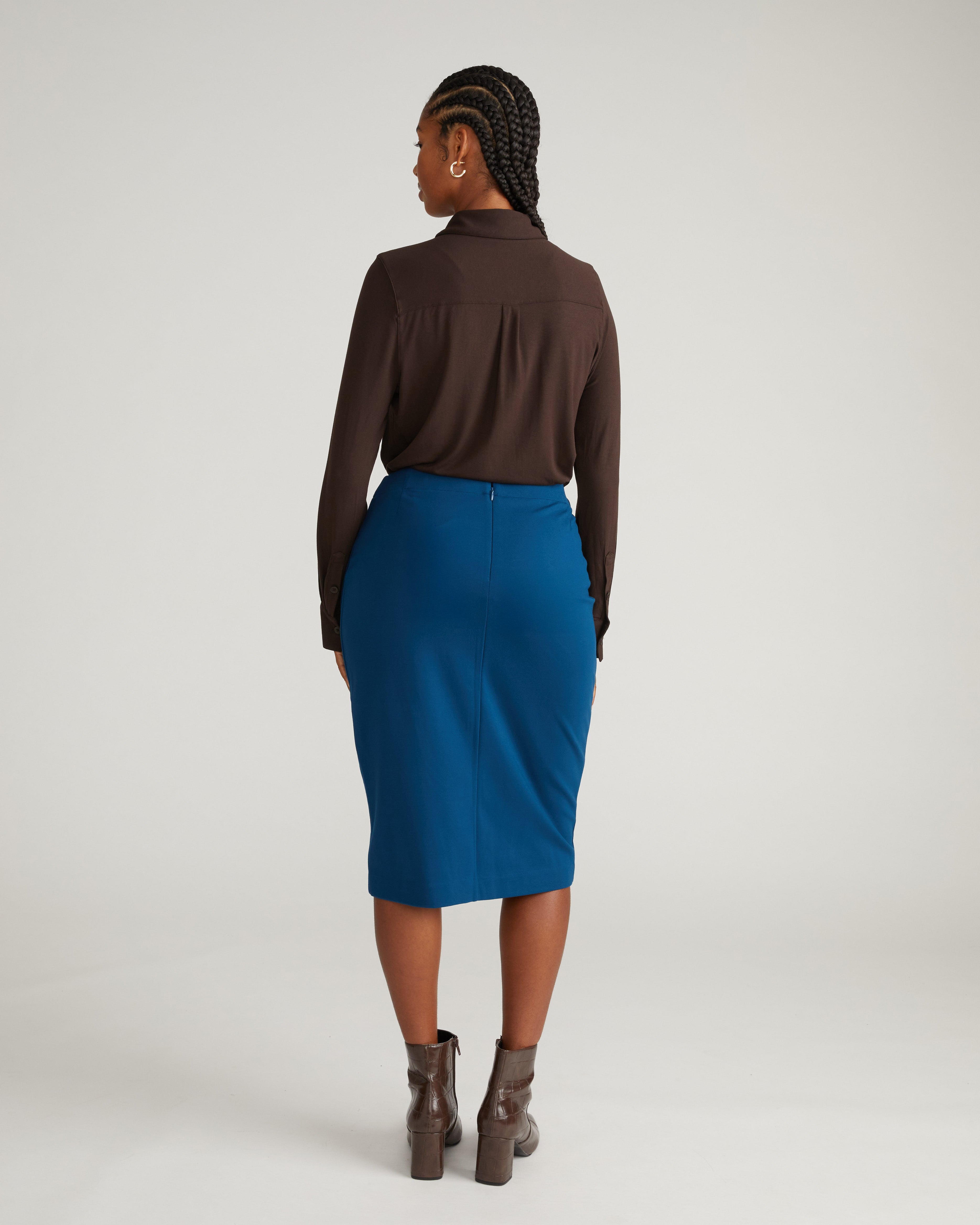 Anya Ponte Skirt - Deep Teal – Universal Standard