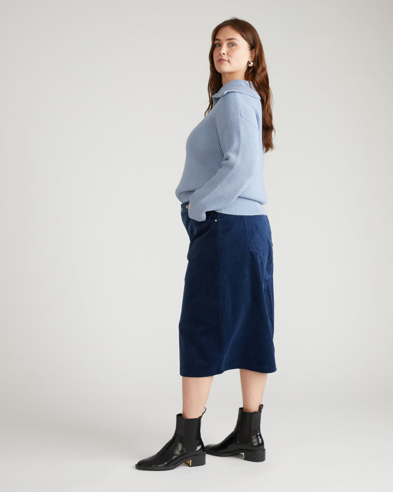 Suzi Corduroy Skirt - Pageant Blue