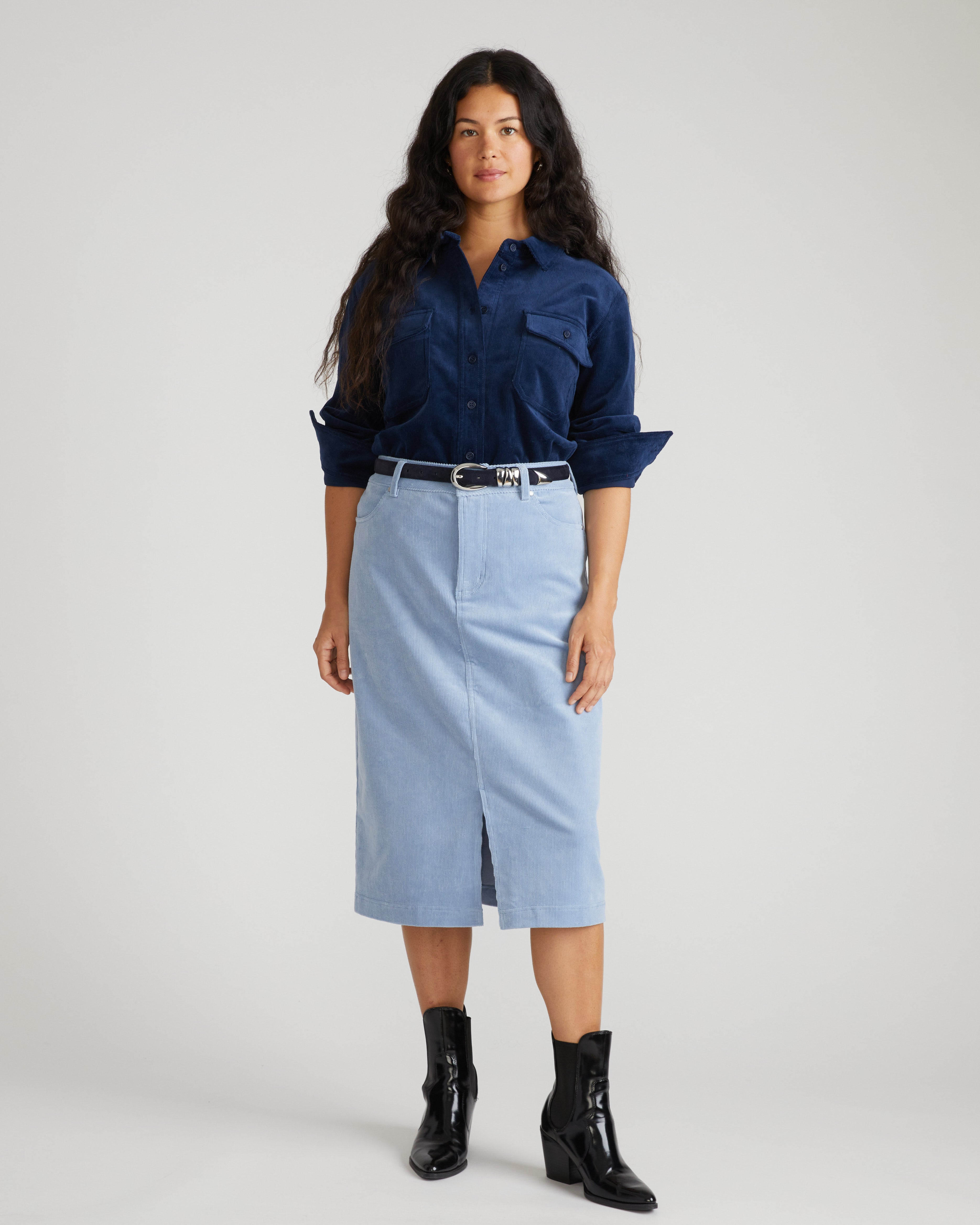 Suzi Corduroy Skirt - Washed Rain – Universal Standard