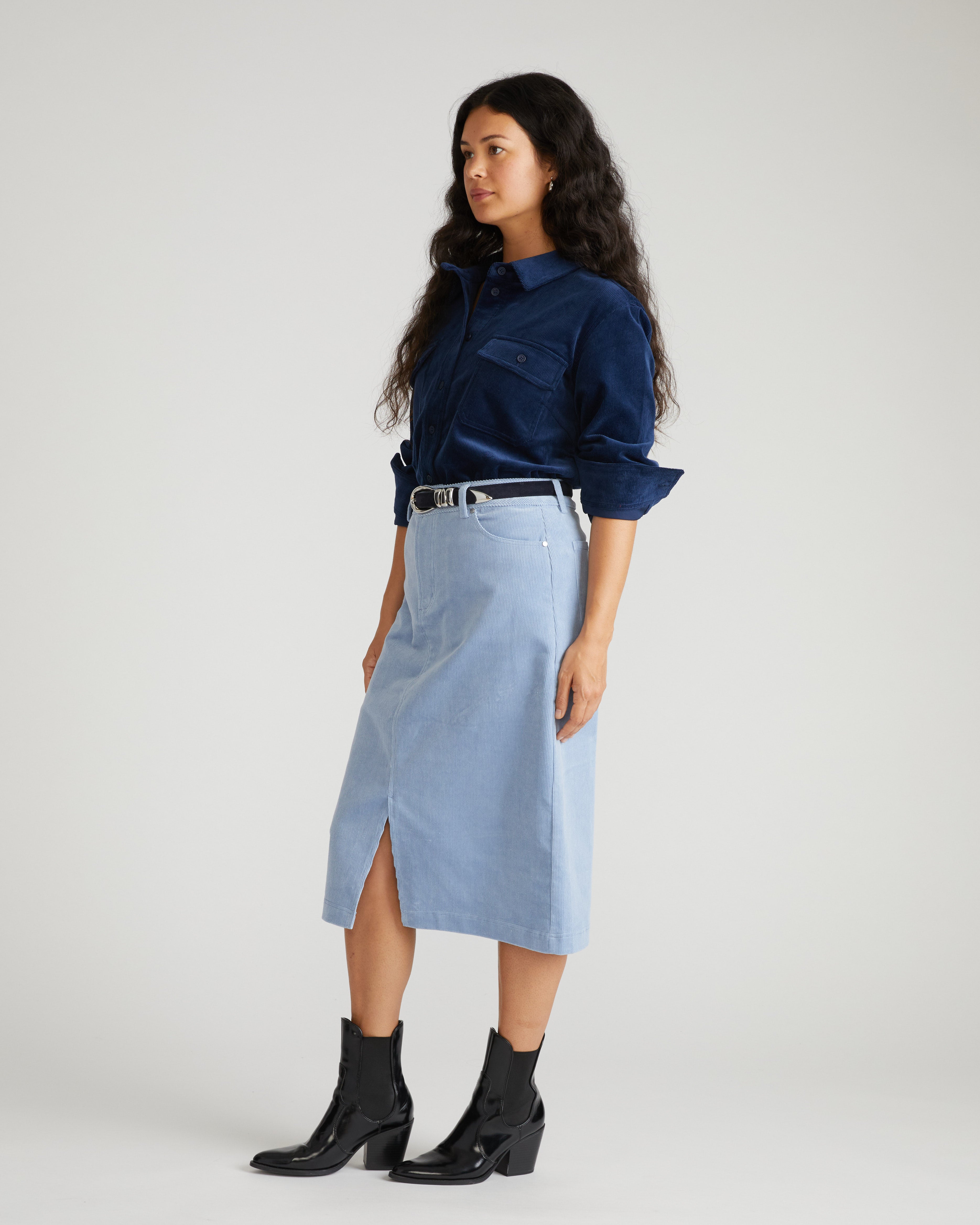 Suzi Corduroy Skirt - Washed Rain – Universal Standard