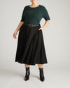 Aleya Pleated Ponte Skirt - Black