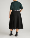 Aleya Pleated Ponte Skirt - Black