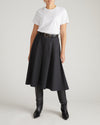 Aleya Pleated Ponte Skirt - Charcoal Denim